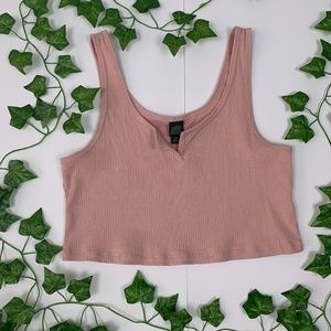 Wild Fable Rusty Pink Casual Ribbed Crop Tank Top